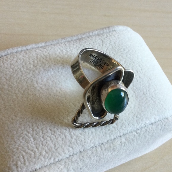 Paul Miller Mid Mod Chrysoprase w SS Ring - Picture 5 of 7